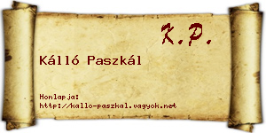 Kálló Paszkál névjegykártya